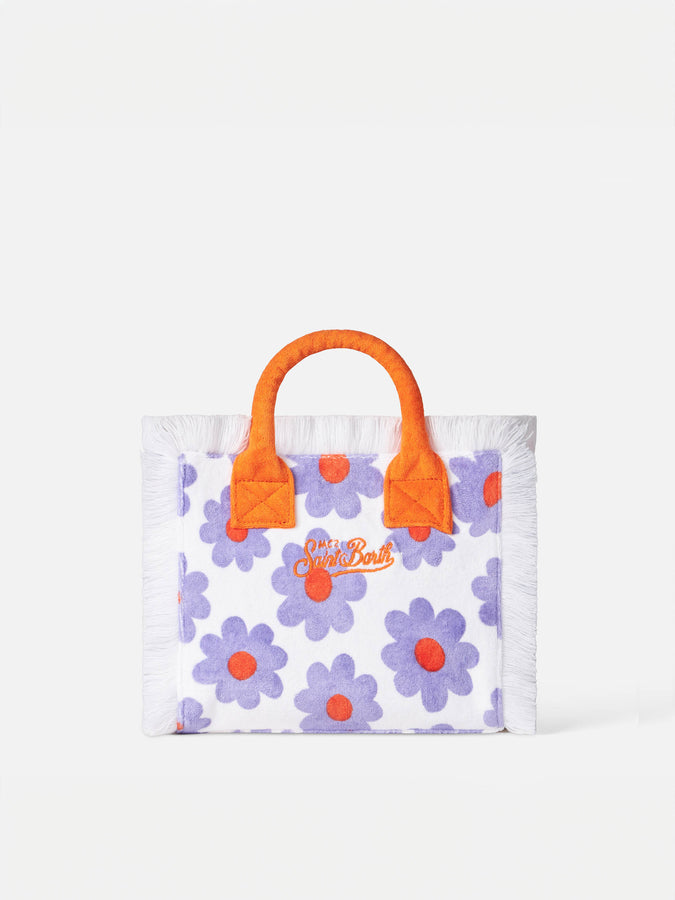 Mc2 Saint Barth Borsa Colette In Spugna Con Stampa Margherite Viola E Arancio