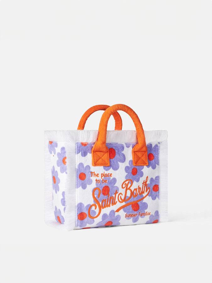 Mc2 Saint Barth Borsa Colette In Spugna Con Stampa Margherite Viola E Arancio