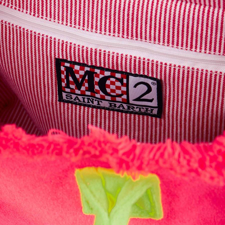 Mc2 Saint Barth Borsa Colette In Spugna Fucsia Con Logo Saint Barth