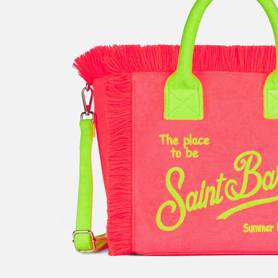 Mc2 Saint Barth Borsa Colette In Spugna Fucsia Con Logo Saint Barth