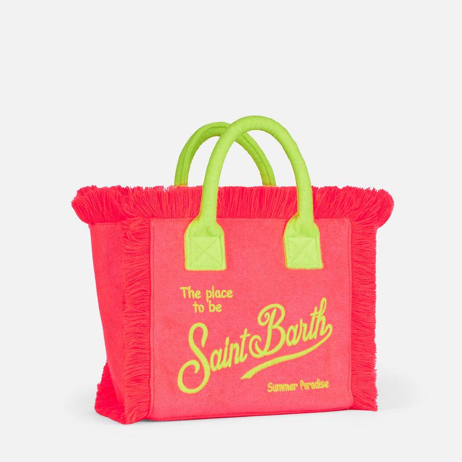 Mc2 Saint Barth Borsa Colette In Spugna Fucsia Con Logo Saint Barth