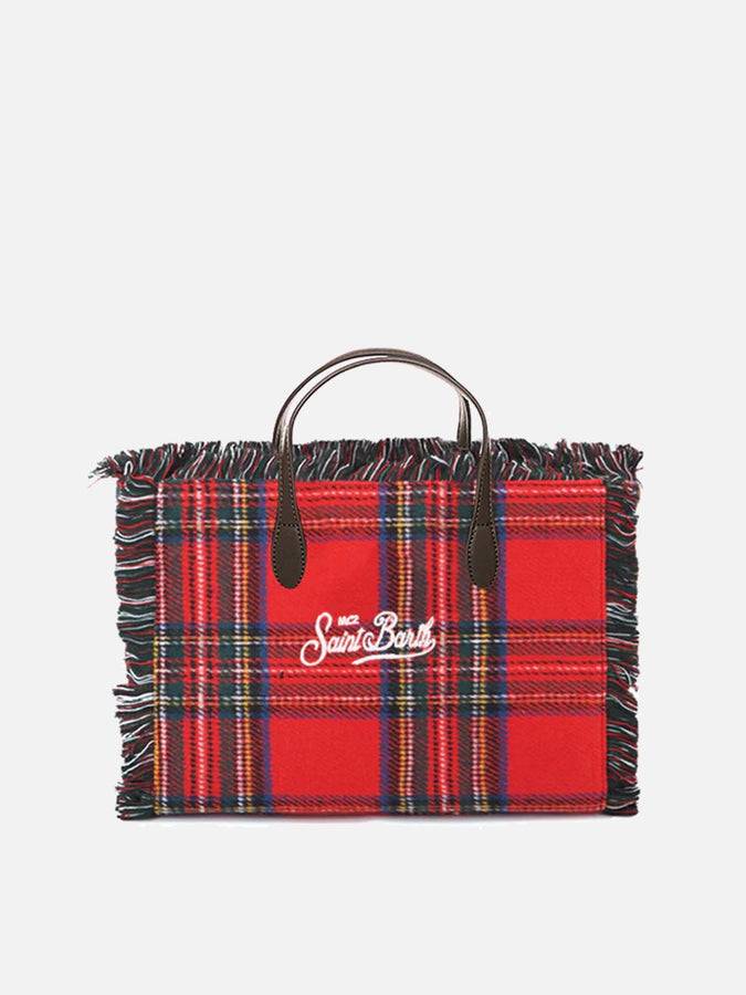 Mc2 Saint Barth Borsa Colette In Tartan Rosso Lanoso