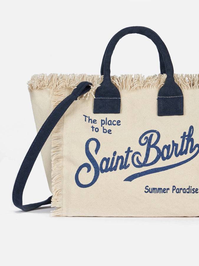 Mc2 Saint Barth Borsa Colette In Tela Di Cotone Bianco Sporco