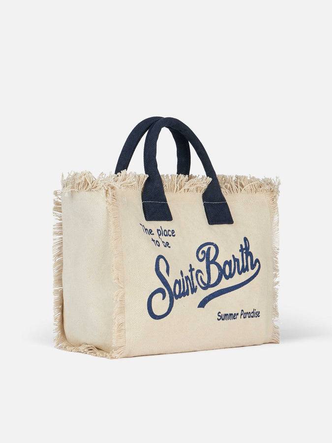 Mc2 Saint Barth Borsa Colette In Tela Di Cotone Bianco Sporco