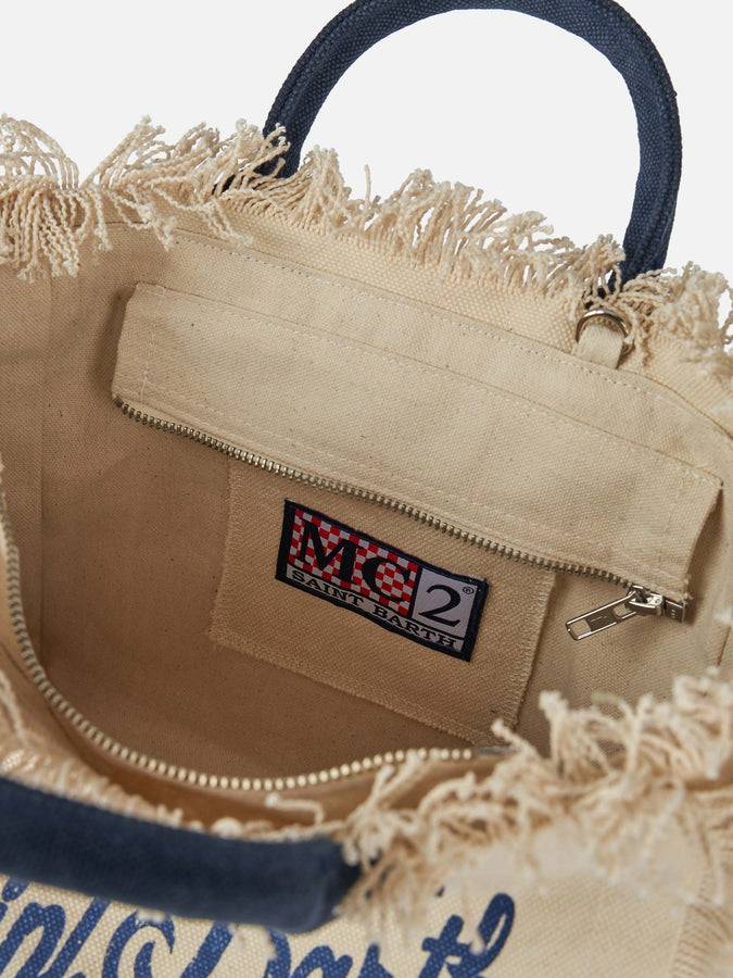 Mc2 Saint Barth Borsa Colette In Tela Di Cotone Bianco Sporco