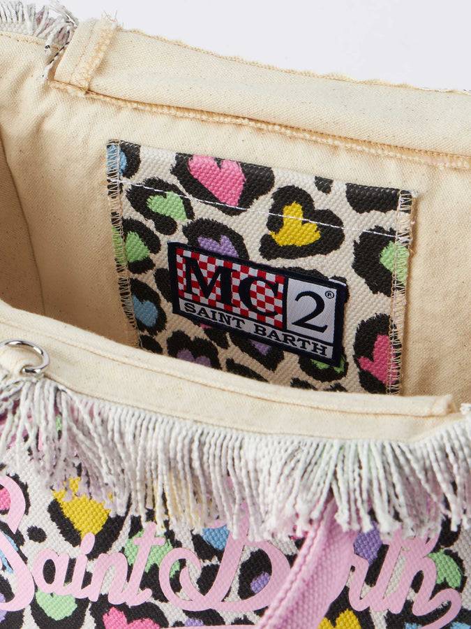 Mc2 Saint Barth Borsa Colette In Tela Di Cotone Dal Cuore Animalier