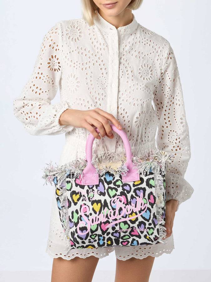 Mc2 Saint Barth Borsa Colette In Tela Di Cotone Dal Cuore Animalier