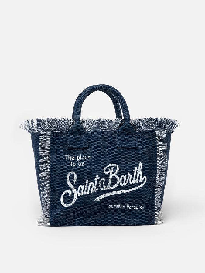 Mc2 Saint Barth Borsa Colette in tela di cotone indaco