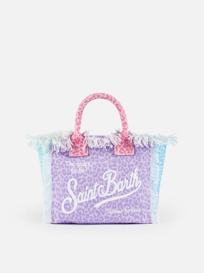 Mc2 Saint Barth Borsa Colette In Tela Di Cotone Pastello Animalier