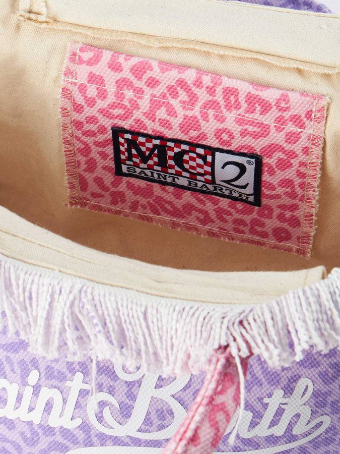 Mc2 Saint Barth Borsa Colette In Tela Di Cotone Pastello Animalier