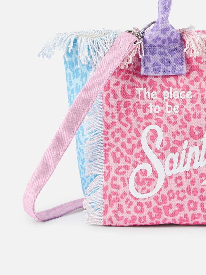Mc2 Saint Barth Borsa Colette In Tela Di Cotone Pastello Animalier