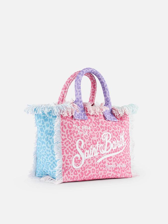 Mc2 Saint Barth Borsa Colette In Tela Di Cotone Pastello Animalier