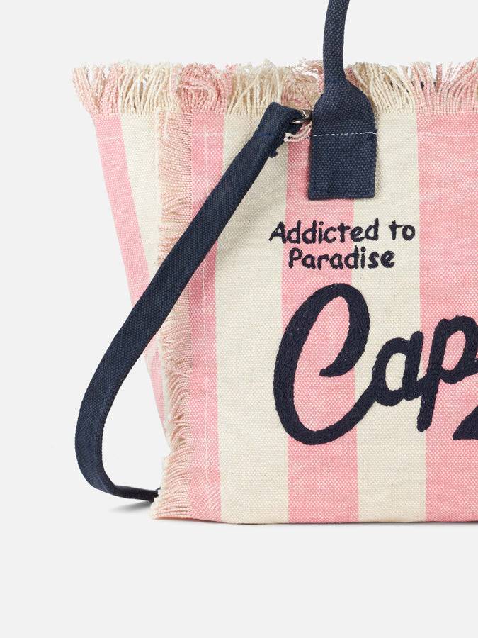 Mc2 Saint Barth Borsa Colette In Tela Di Cotone Rigata Capri