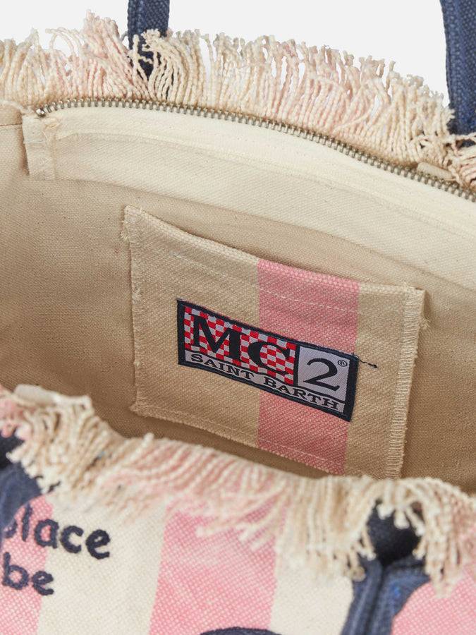 Mc2 Saint Barth Borsa Colette In Tela Di Cotone Rigata Formentera