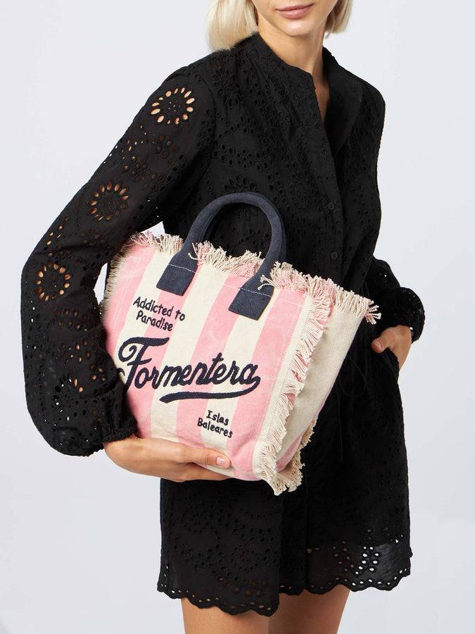 Mc2 Saint Barth Borsa Colette In Tela Di Cotone Rigata Formentera