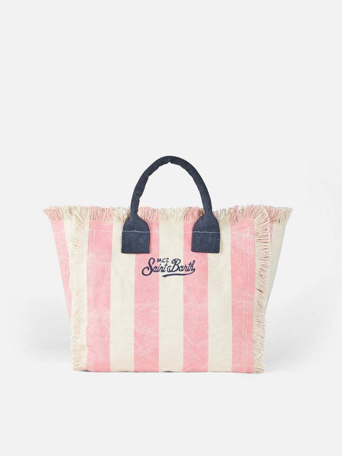 Mc2 Saint Barth Borsa Colette In Tela Di Cotone Rigata Formentera