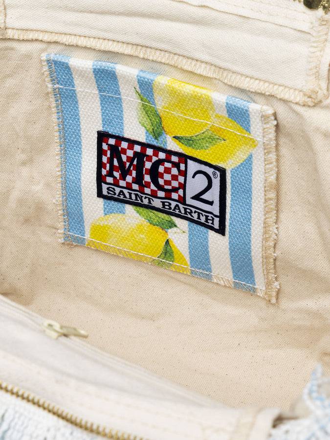 Mc2 Saint Barth Borsa Colette In Tela Di Cotone Rigata