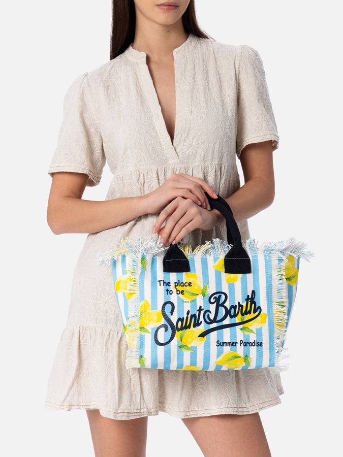 Mc2 Saint Barth Borsa Colette In Tela Di Cotone Rigata