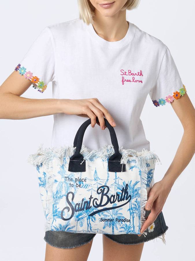 Mc2 Saint Barth Borsa Colette In Tela Di Cotone Toile De Jouy