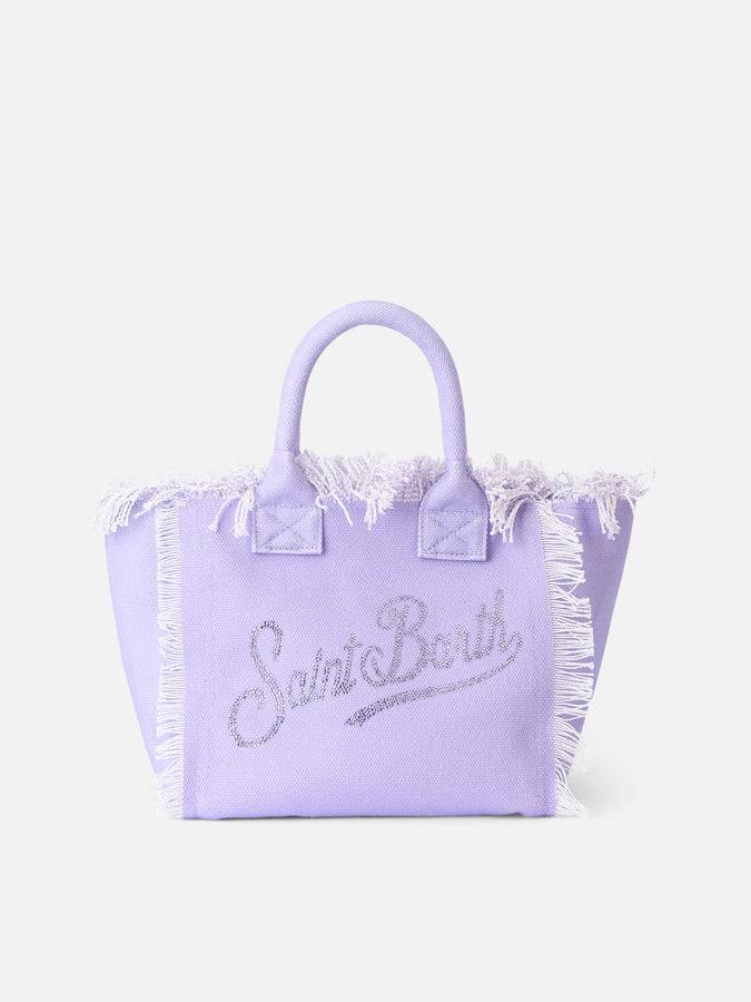 Mc2 Saint Barth Borsa Colette Lilla In Tela Di Cotone Con Strass
