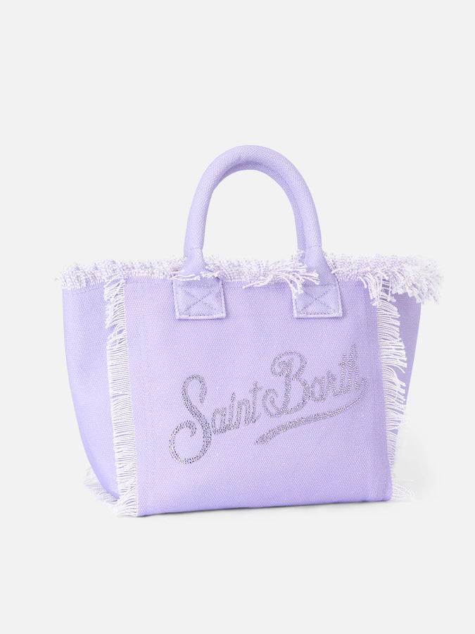 Mc2 Saint Barth Borsa Colette Lilla In Tela Di Cotone Con Strass