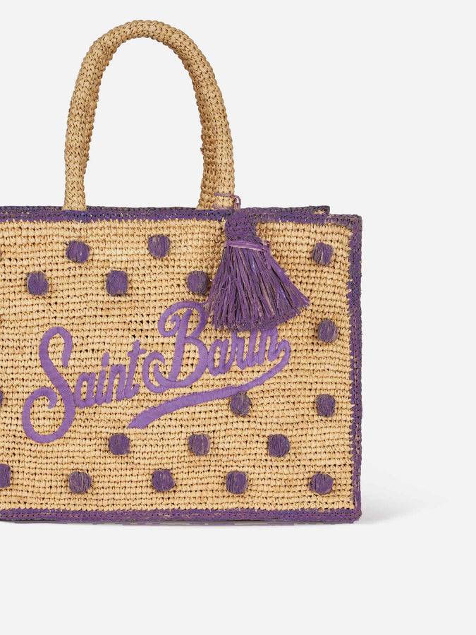Mc2 Saint Barth Borsa Colette Rafia In Spugna A Pois