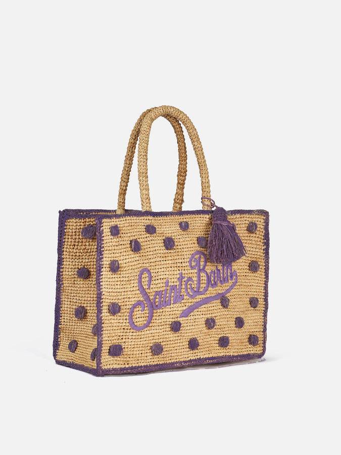 Mc2 Saint Barth Borsa Colette Rafia In Spugna A Pois