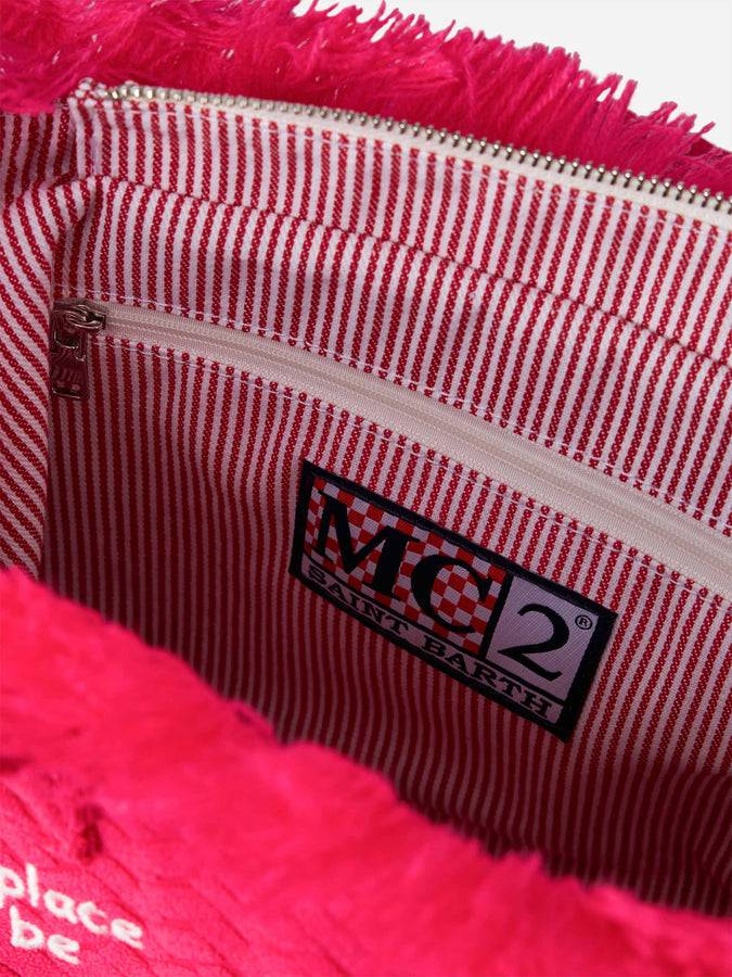 Mc2 Saint Barth Borsa Colette Sponge Fucsia In Spugna Goffrata