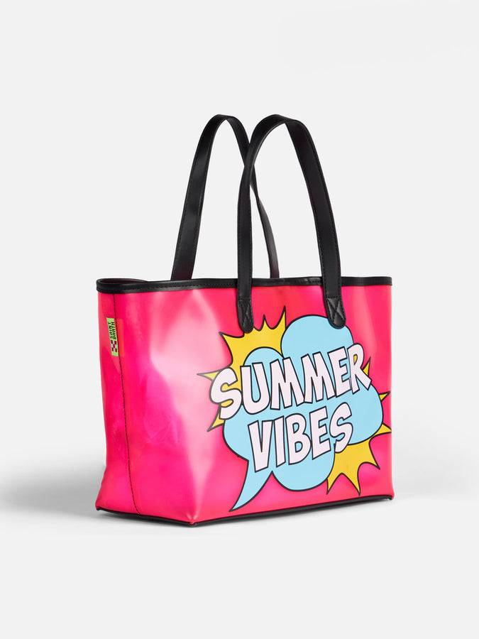 Mc2 Saint Barth Borsa Mare Rosa In Pvc Trasparente Con Stampa Summer Vibes