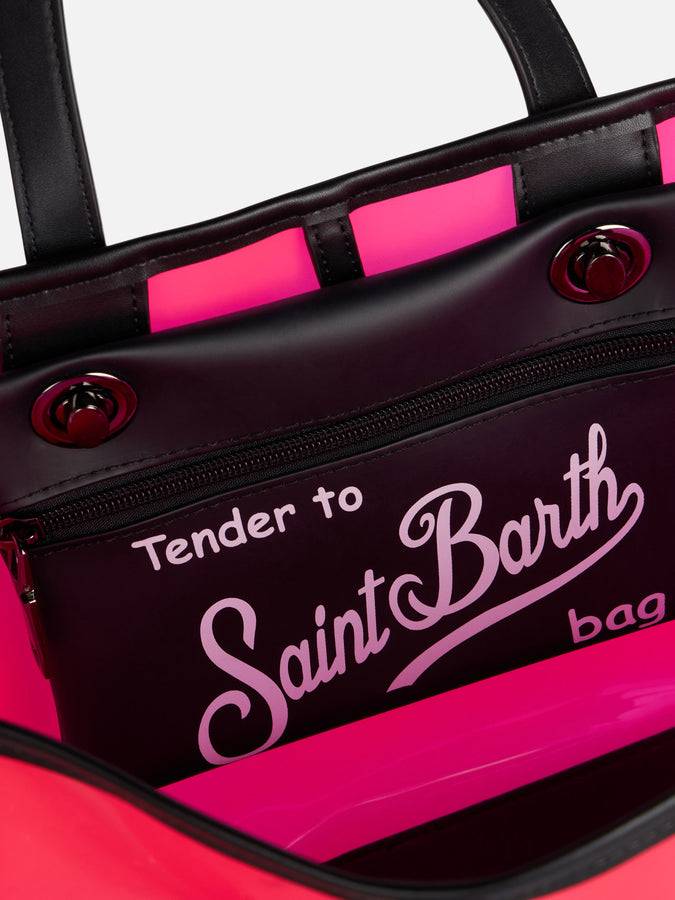 Mc2 Saint Barth Borsa Mare Rosa In Pvc Trasparente Con Stampa Summer Vibes
