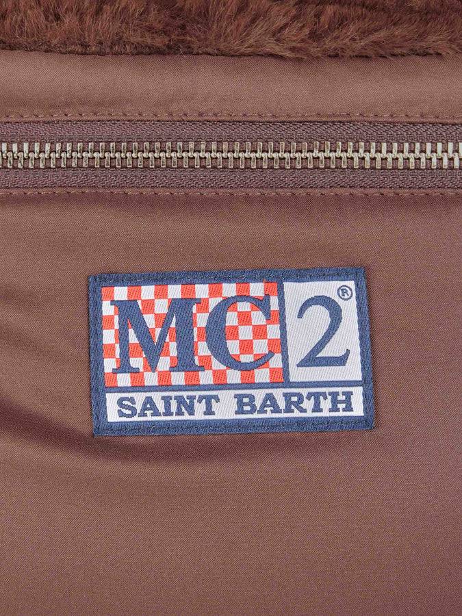 Mc2 Saint Barth Borsa Marrone Mini Vanity Morbida Con Tessuto Furry