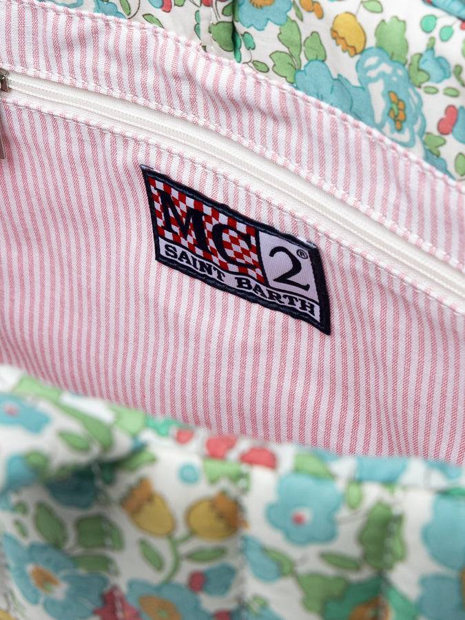 Mc2 Saint Barth Borsa Media Soft Tote Trapuntata Betsy | REALIZZATO CON TESSUTO LIBERTY