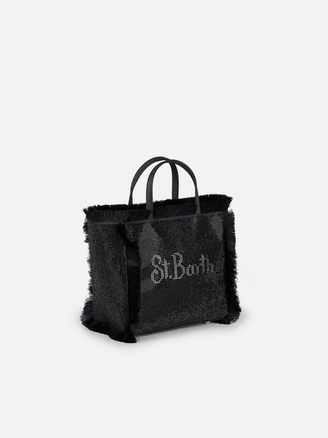 Mc2 Saint Barth Borsa Mini Vanity Con Frange E Strass Neri