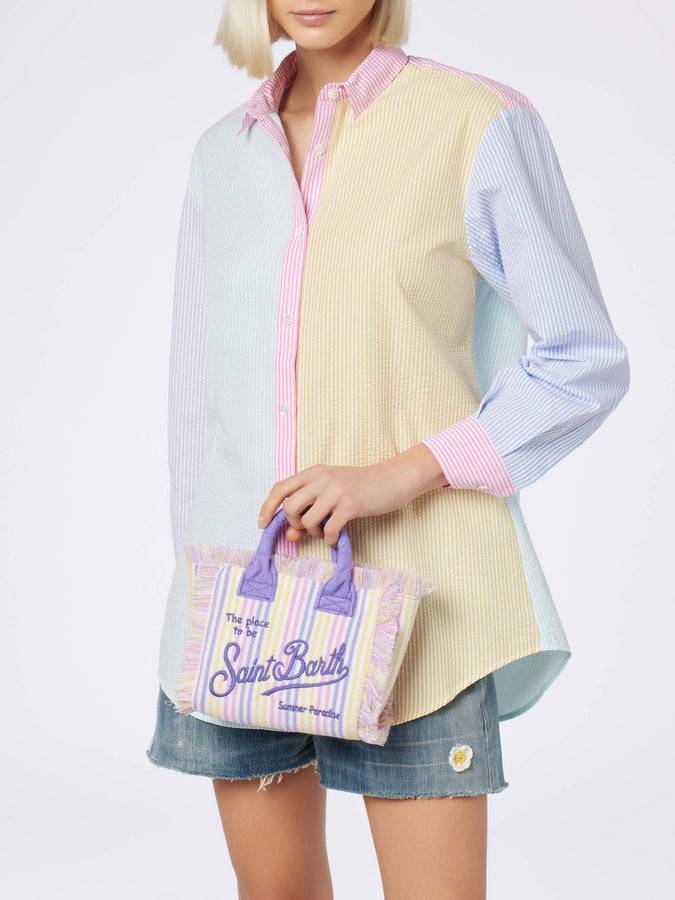 Mc2 Saint Barth Borsa Mini Vanity In Spugna Rigata Goffrata