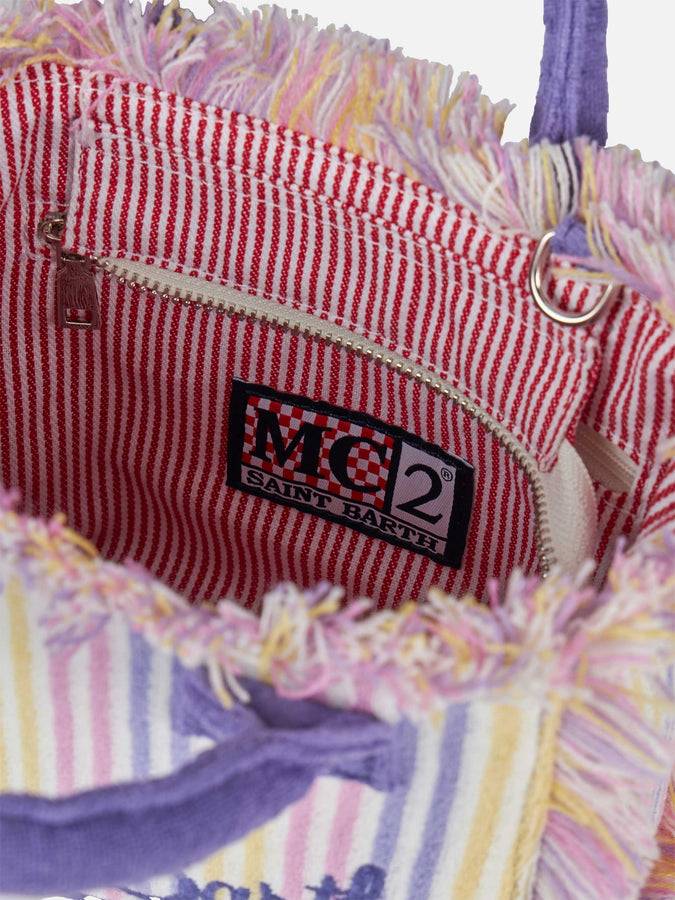 Mc2 Saint Barth Borsa Mini Vanity In Spugna Rigata Goffrata
