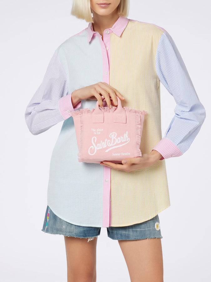 Mc2 Saint Barth Borsa Mini Vanity In Tela Di Cotone Rosa