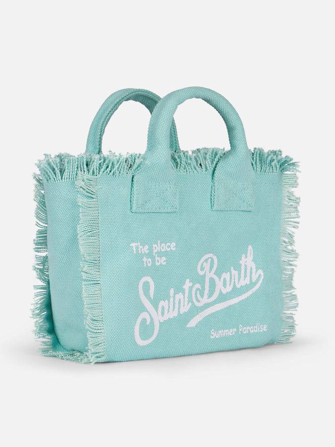 Mc2 Saint Barth Borsa Mini Vanity In Tela Di Cotone Verde Acqua