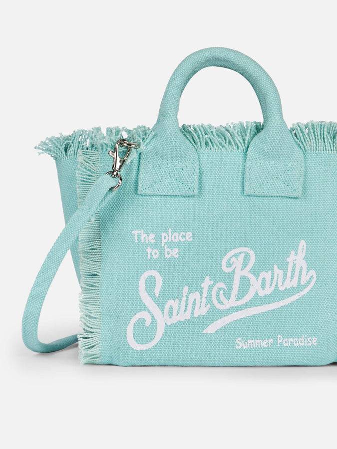 Mc2 Saint Barth Borsa Mini Vanity In Tela Di Cotone Verde Acqua