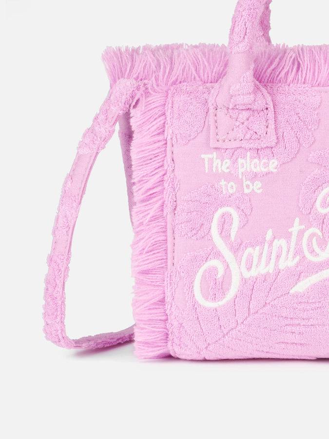 Mc2 Saint Barth Borsa Mini Vanity Rosa In Spugna Goffrata