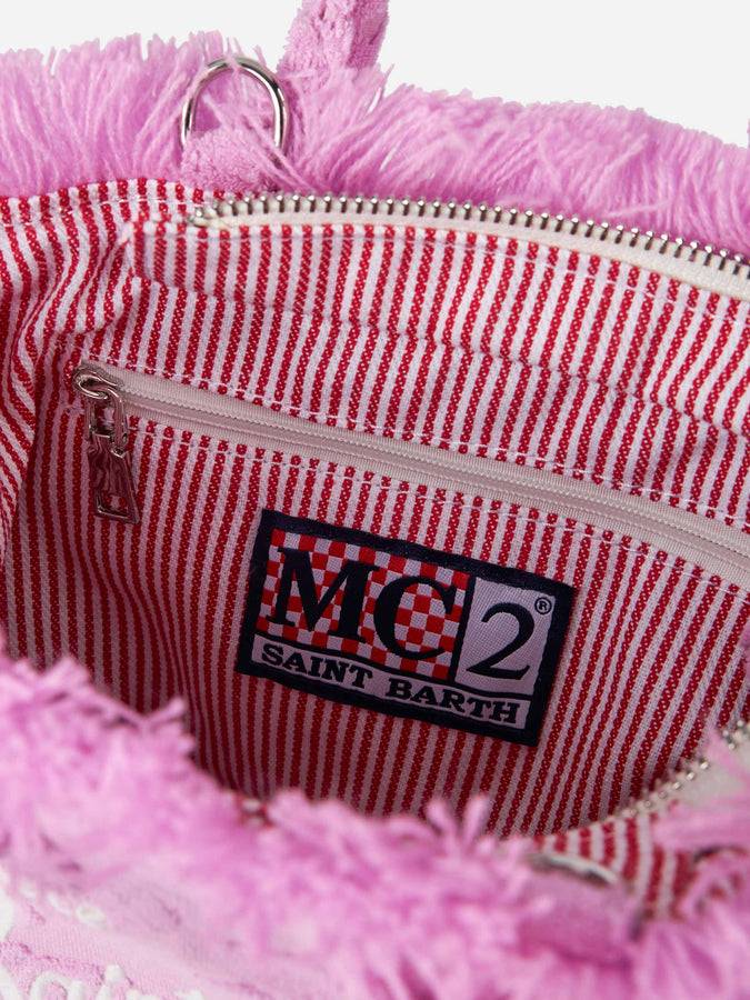 Mc2 Saint Barth Borsa Mini Vanity Rosa In Spugna Goffrata