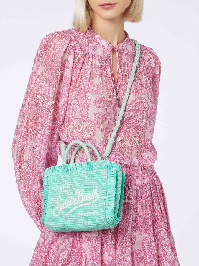 Mc2 Saint Barth Borsa Mini Vanity Straw Verde Acqua