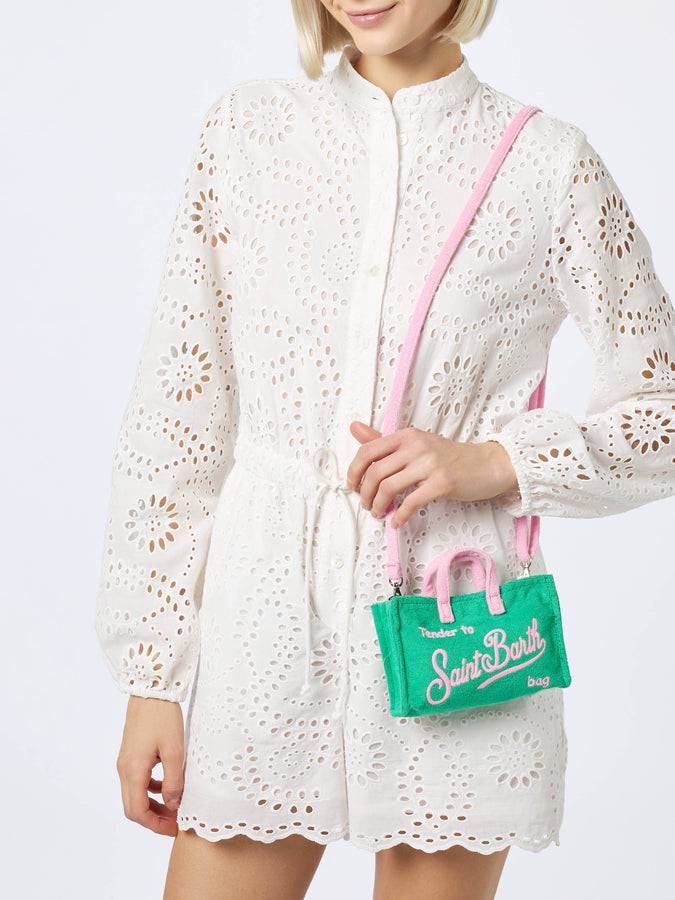 Mc2 Saint Barth Borsa Per Cellulare In Spugna Verde Goffrata