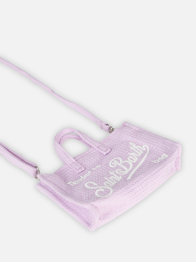 Mc2 Saint Barth Borsa Per Cellulare In Tessuto Di Cotone Waffle Lilla