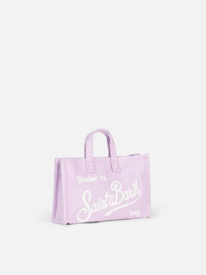 Mc2 Saint Barth Borsa Per Cellulare In Tessuto Di Cotone Waffle Lilla
