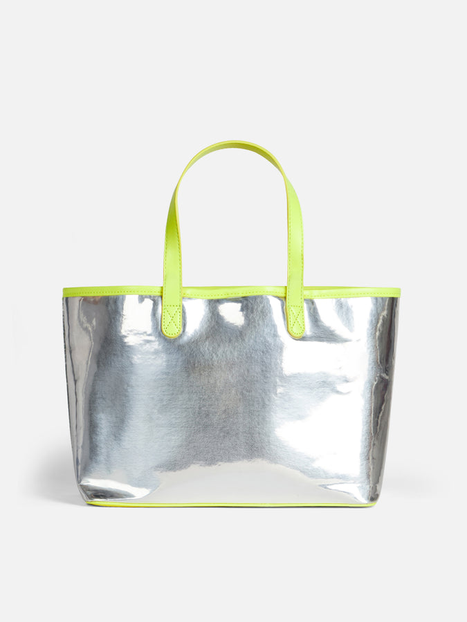 Mc2 Saint Barth Borsa Reflex Argento Con Dettagli Giallo Fluo
