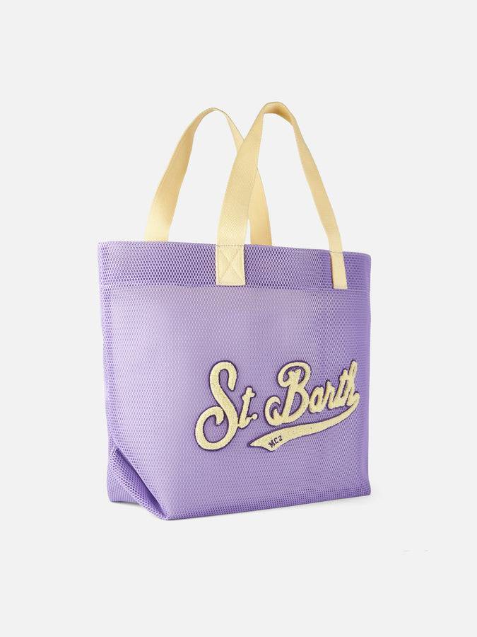 Mc2 Saint Barth Borsa Shopper In Rete Viola Con Toppa In Spugna | MELISSA SATTA SPECIAL EDITION
