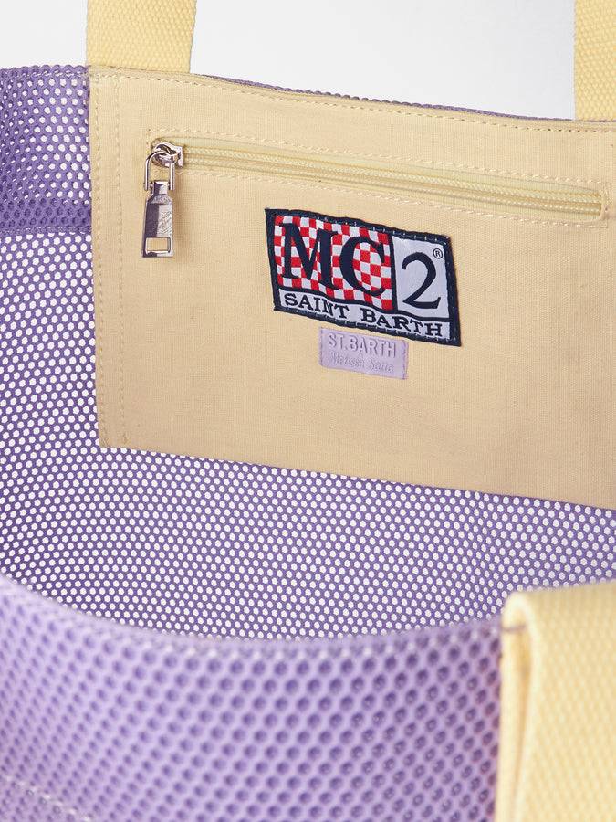 Mc2 Saint Barth Borsa Shopper In Rete Viola Con Toppa In Spugna | MELISSA SATTA SPECIAL EDITION