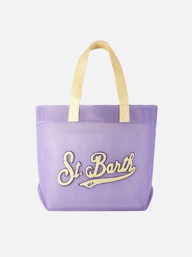 Mc2 Saint Barth Borsa shopper in rete viola con toppa in spugna | MELISSA SATTA SPECIAL EDITION