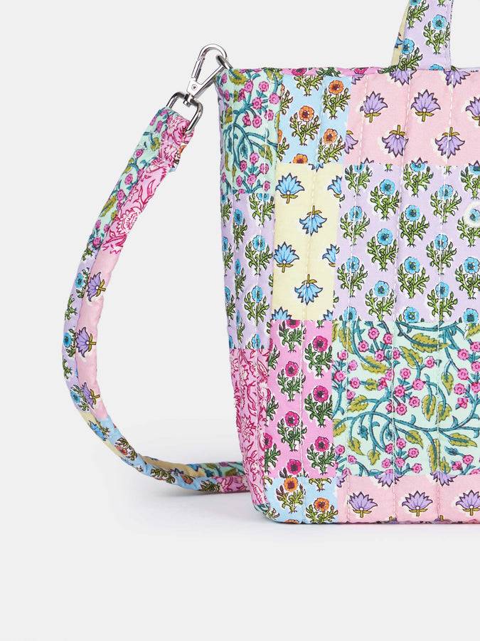 Mc2 Saint Barth Borsa Soft Tote Mid Trapuntata A Fiori Multicolore