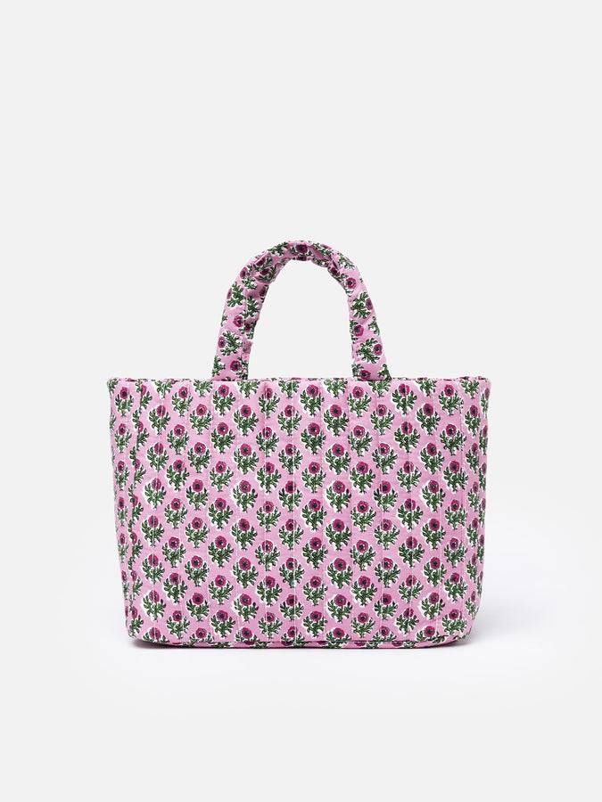 Mc2 Saint Barth Borsa Soft Tote Mid Trapuntata A Fiori Rosa